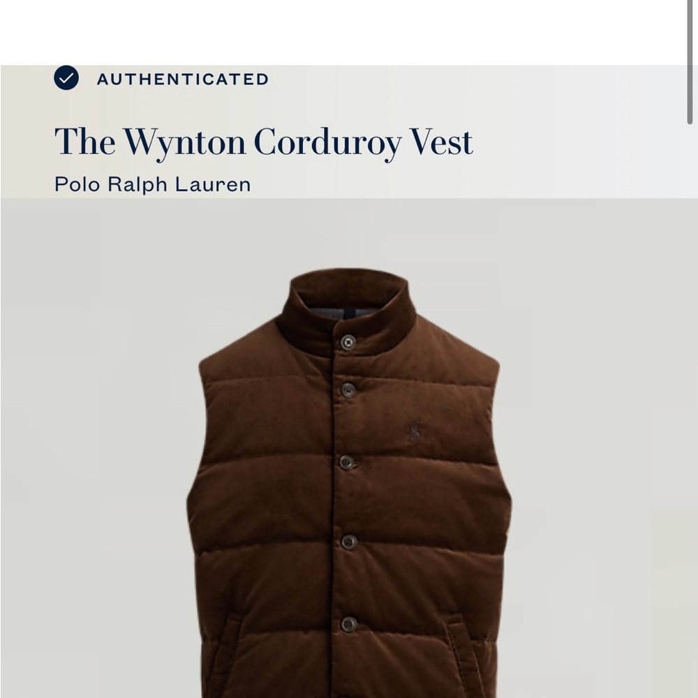 Polo by Ralph Lauren Brown Corduroy Vest
